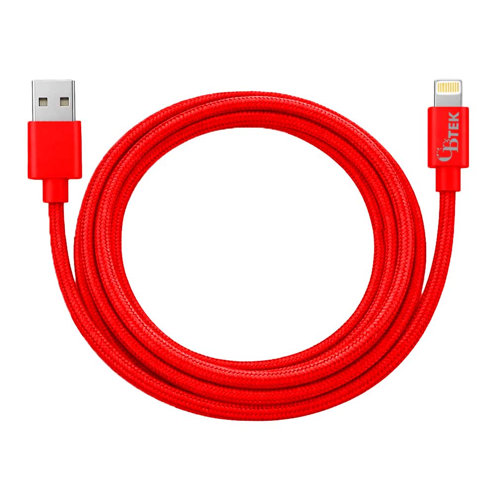 CBTEK MFi Lightning to USB-A 6 ft Cable-Red