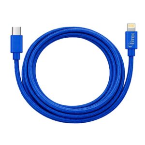 CBTEK MFi Lightning to Type-C 6 ft Cable-Blue