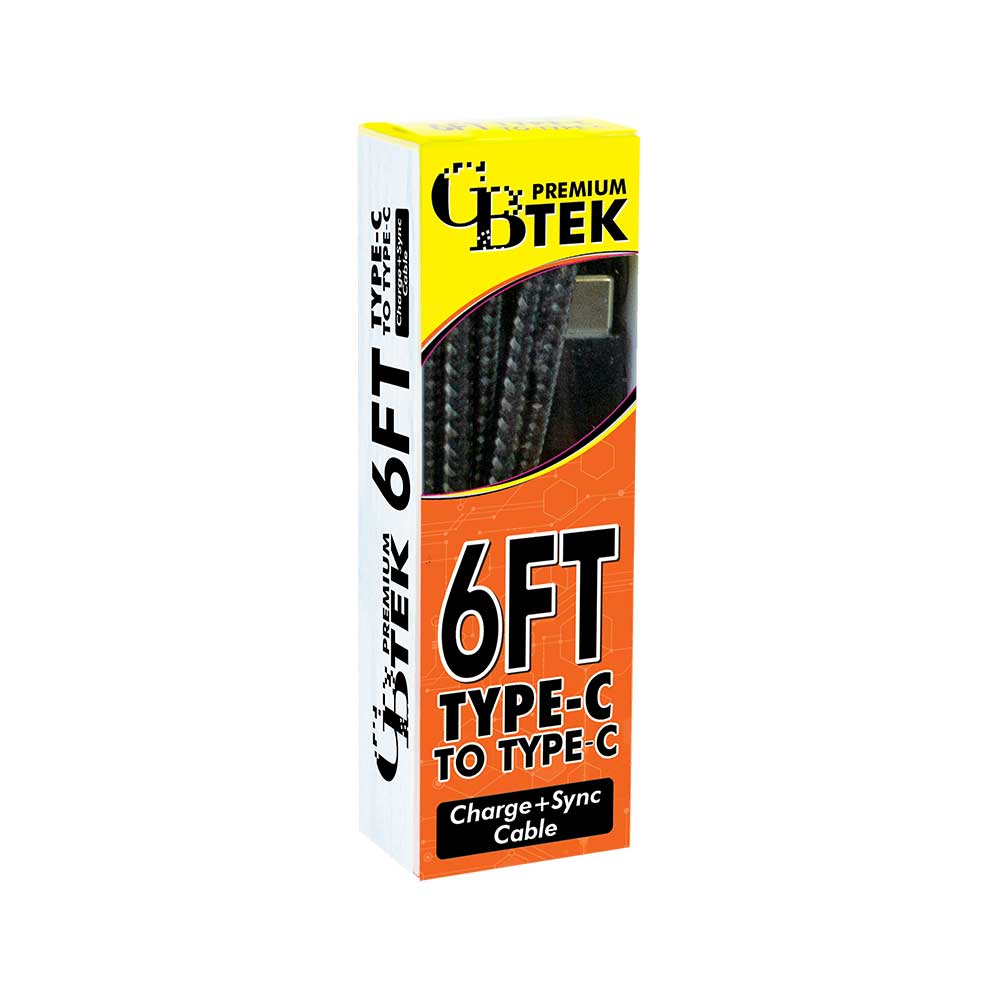 CBTEK Type-C to Type-C 6 ft Cable-Black
