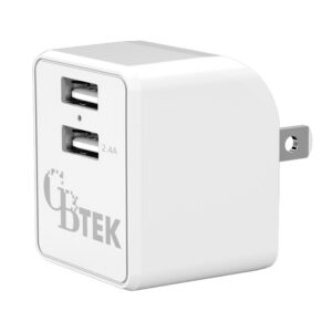 CBTEK Dual Port USB-A & 2.4V USB-A Wall Charger - White
