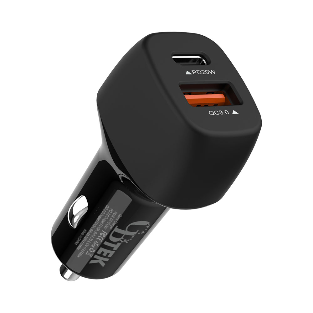 CBTEK Dual Port Type-C & USB-A Ports - Black