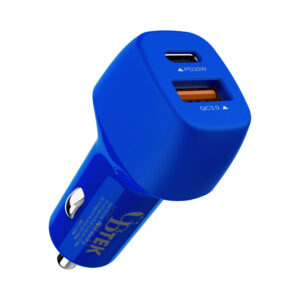 CBTEK Dual Port Type-C & USB-A Ports - Blue