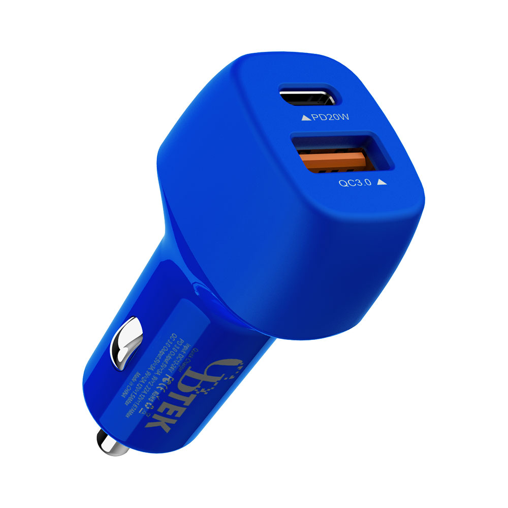 CBTEK Dual Port Type-C & USB-A Ports - Blue