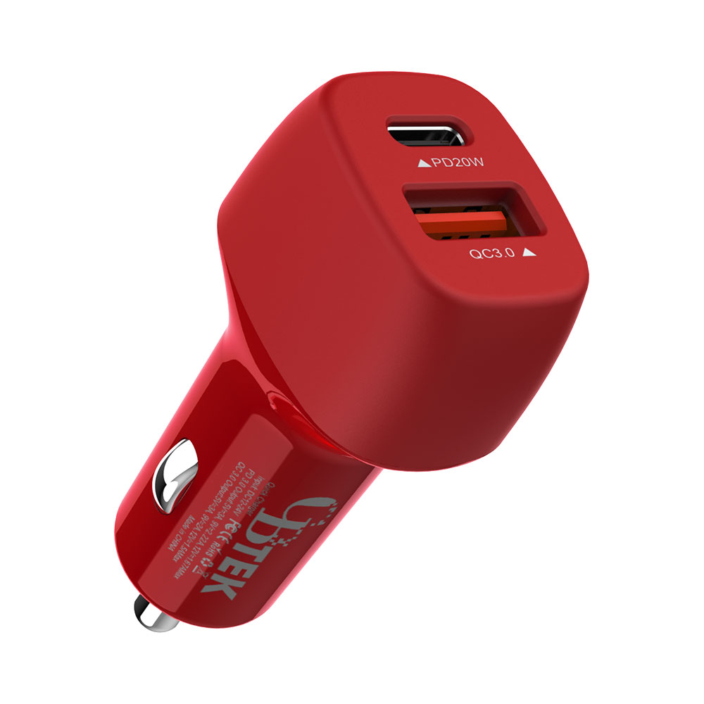 CBTEK Dual Port Type-C & USB-A Ports - Red