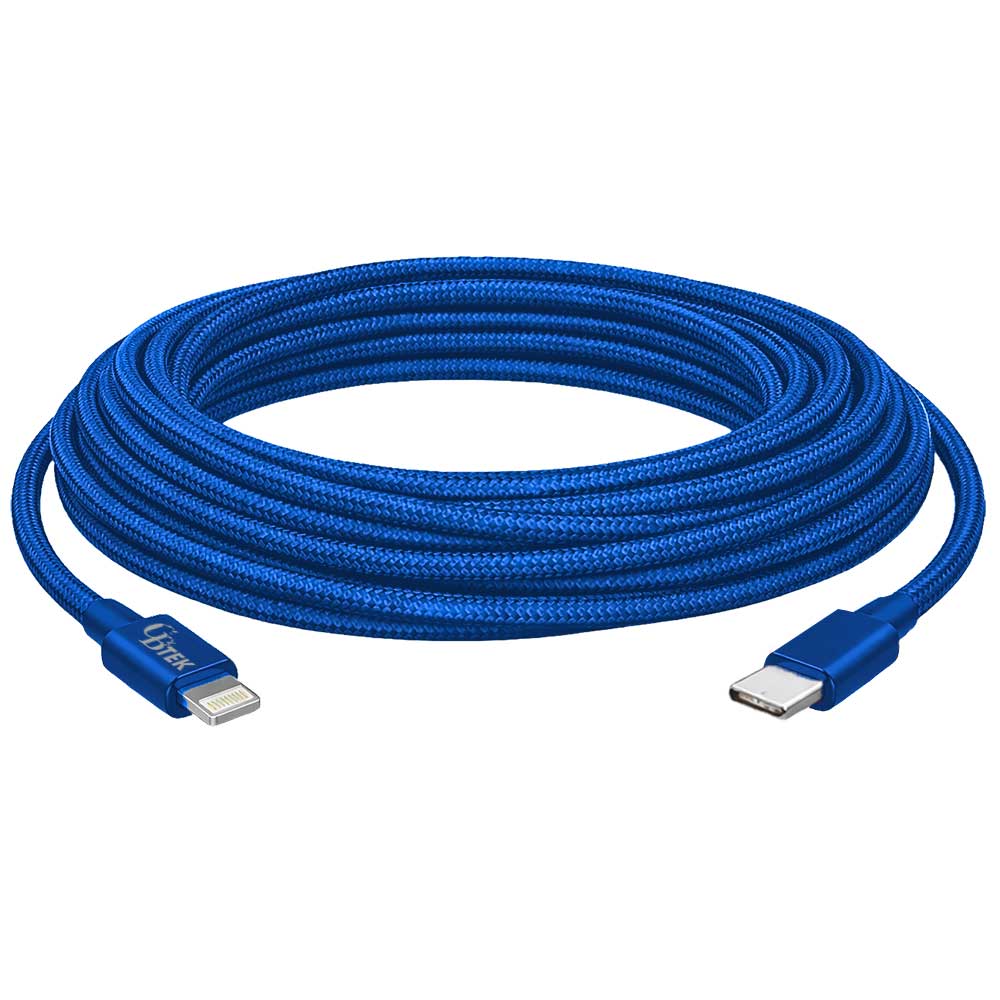 CBTEK MFi Lightning to Type-C 10 ft Cable-Blue