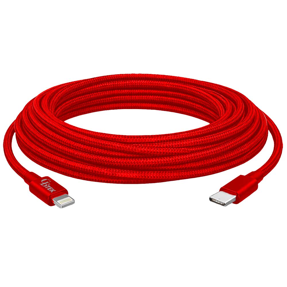 CBTEK MFi Lightning to Type-C 10 ft Cable-Red