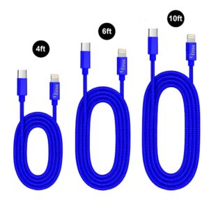 CBTEK MFI Lightning to Type-C Combo Pack-Blue