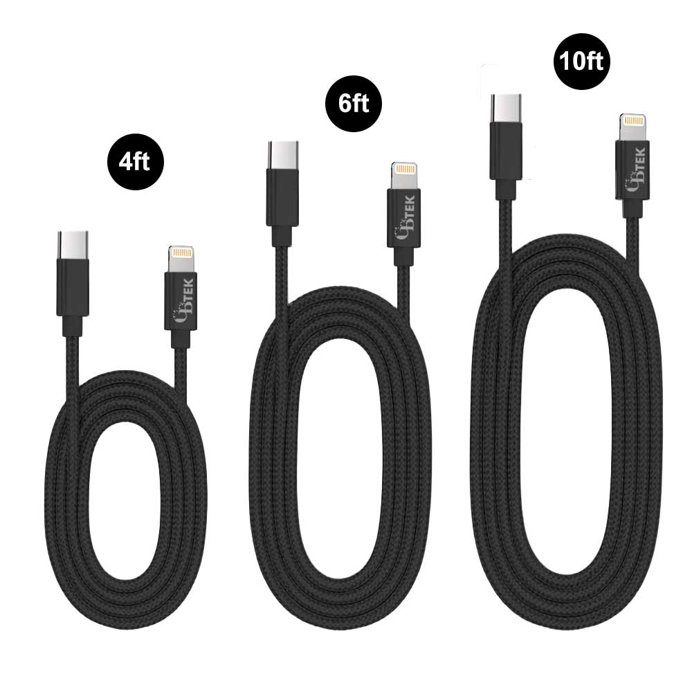 CBTEK MFI Lightning to Type-C Combo Pack-Black