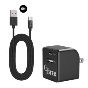 CBTEK Type-C & Dual Type-C & USB-A Wall Charger-Black